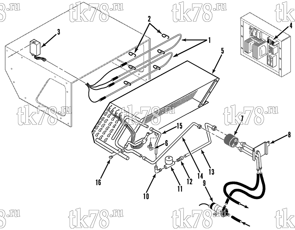Каталог запчастей для Thermo King  HEATER GROUP - STANDARD EVAPORATOR