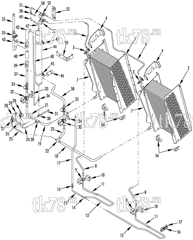 Каталог запчастей для Thermo King SPECTRUM DE 30 Tier 1 Plastic Skin REFRIGERATION EVAPORATOR (DE)