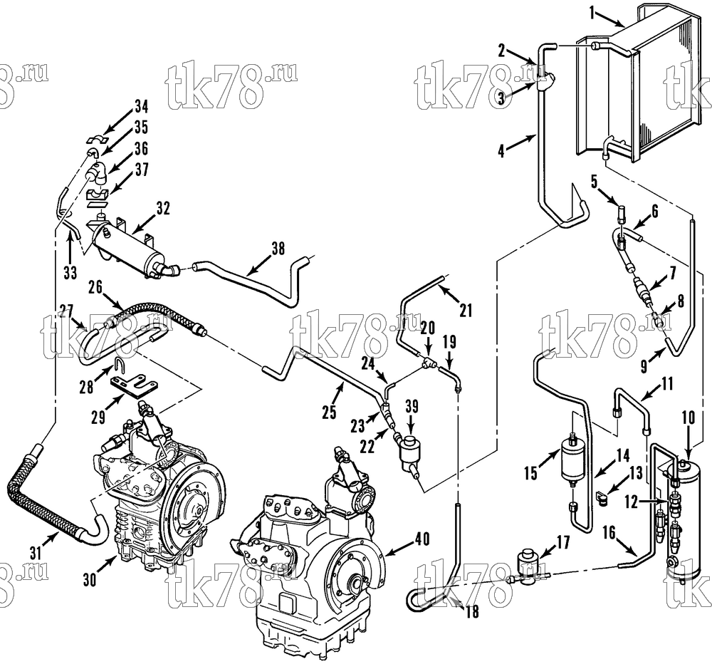 Каталог запчастей для Thermo King SB-III MULTI-TEMP w/se 2.2 ENGINE REFRIGERATION COMPONENTS - CONDENSER