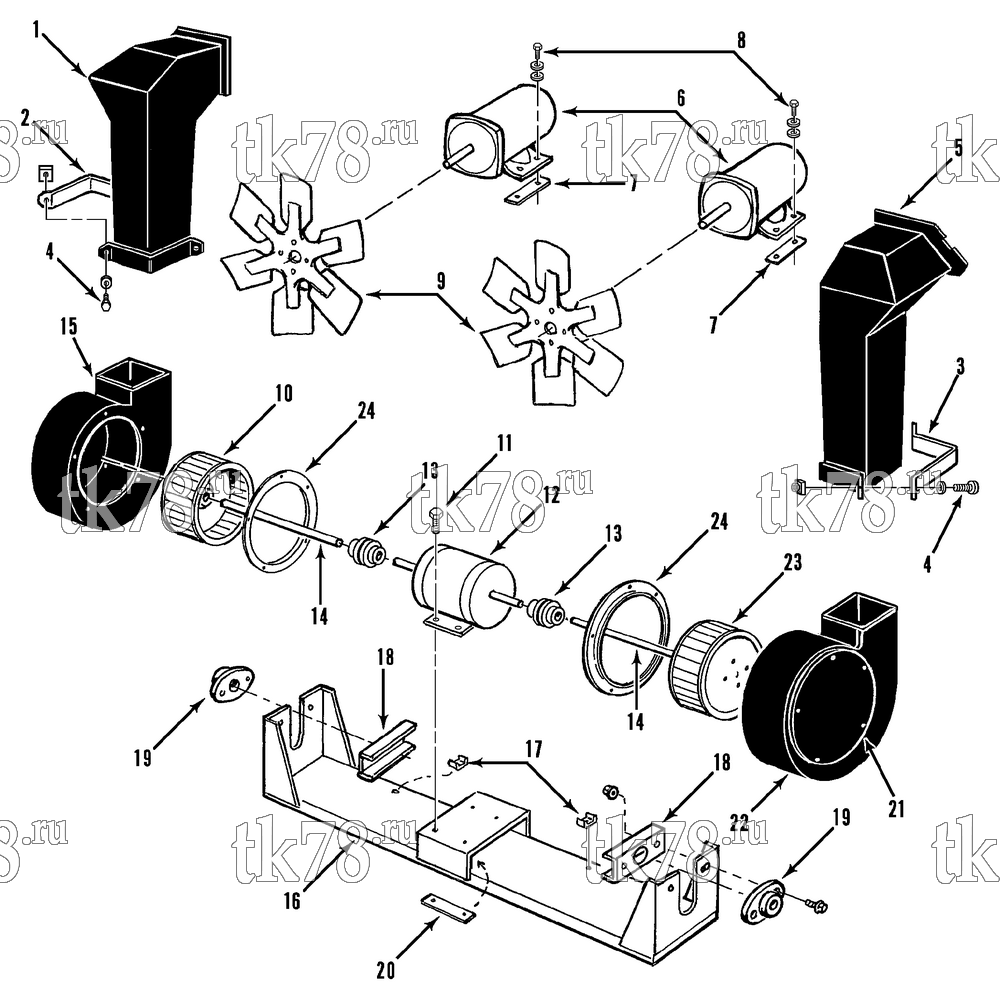 Каталог запчастей для Thermo King  MOTORS, BLOWERS & FANS (T3-M34, M35, M37, M39)