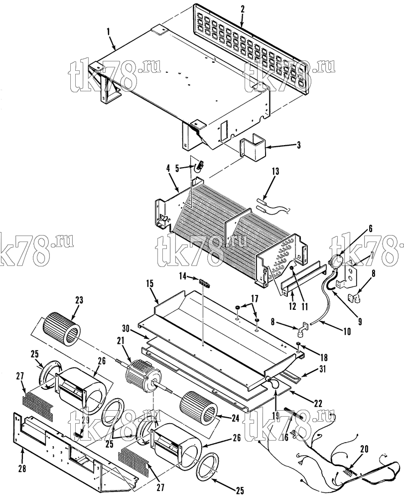 Каталог запчастей для Thermo King  EVAPORATOR - STRUCTURAL/ELECTRICAL