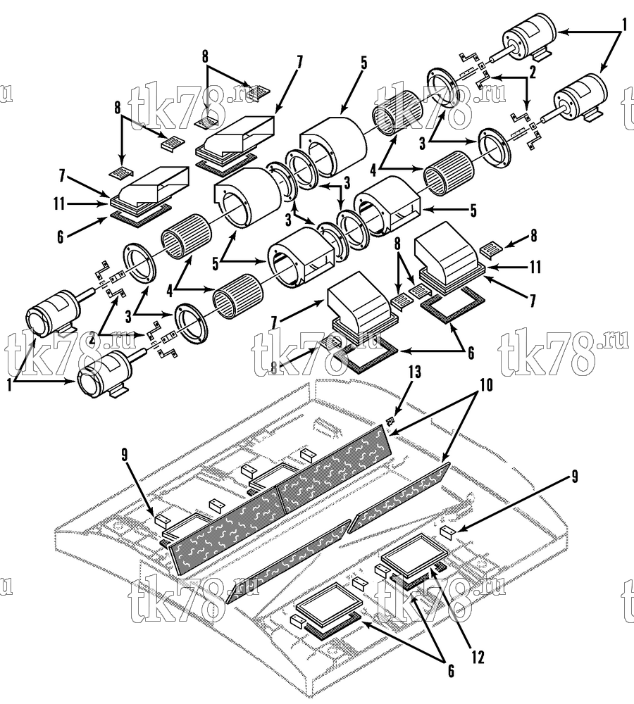 Каталог запчастей для Thermo King NSD-II BLOWER GROUP (NSD-II M2, M3)
