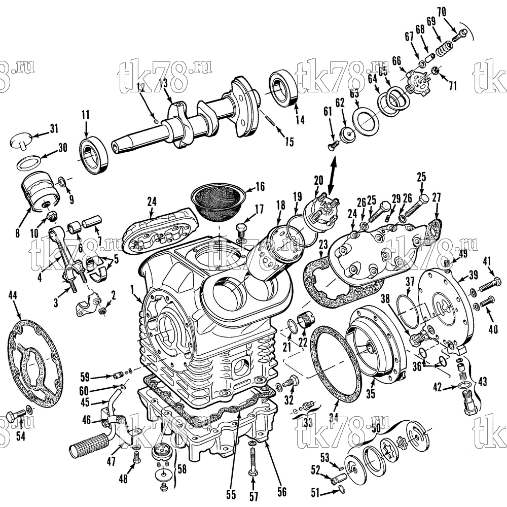 Каталог запчастей для Thermo King T9-M4, M4A, M4B, M4C, M4D COMPRESSOR - X426 (DEEP SUMP)