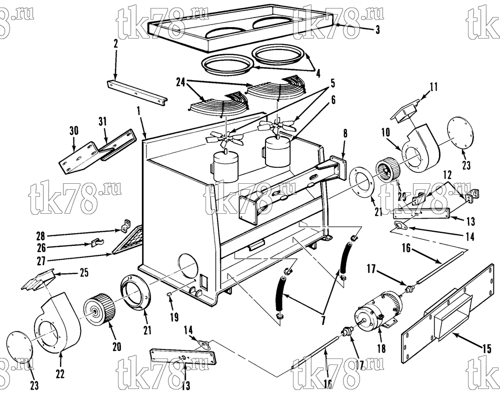 Каталог запчастей для Thermo King  STRUCTURAL COMPONENTS - MOTORS & FANS