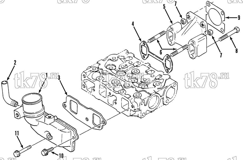Каталог запчастей для Thermo King  INTAKE & EXHAUST MANIFOLD