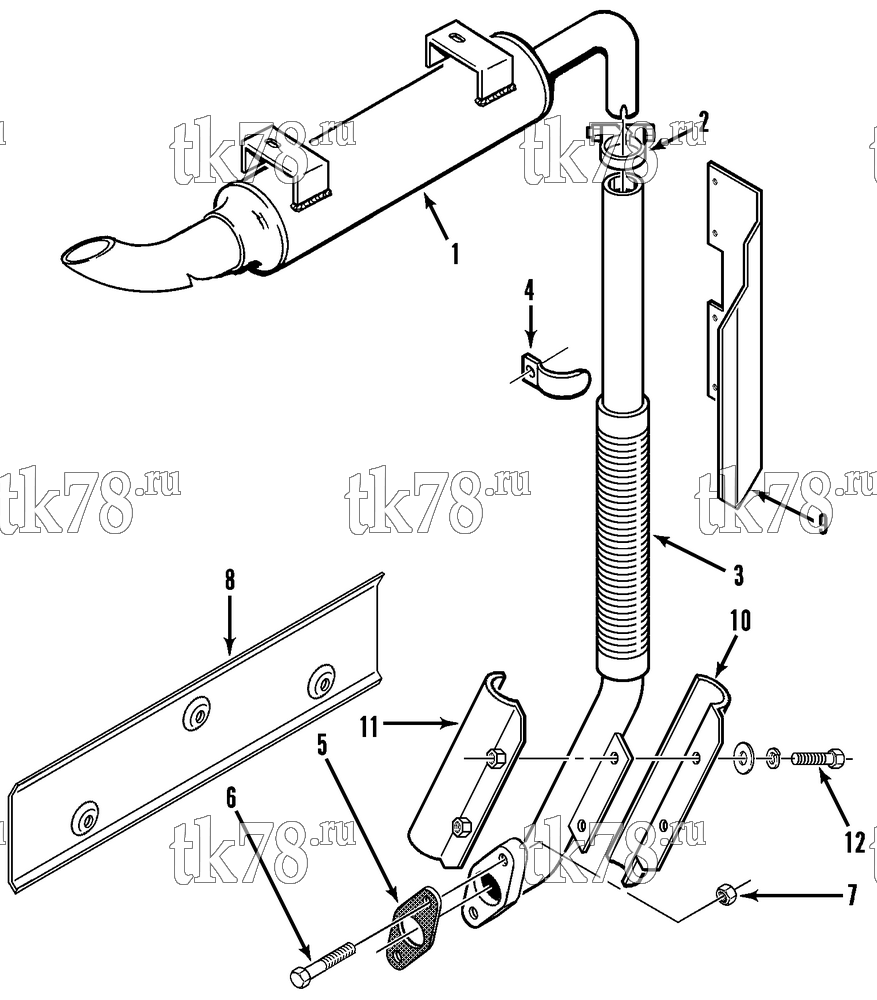 Каталог запчастей для Thermo King Super-II SR, SR+ & MAX TG VI w/se 2.2 Engine MUFFLER GROUP