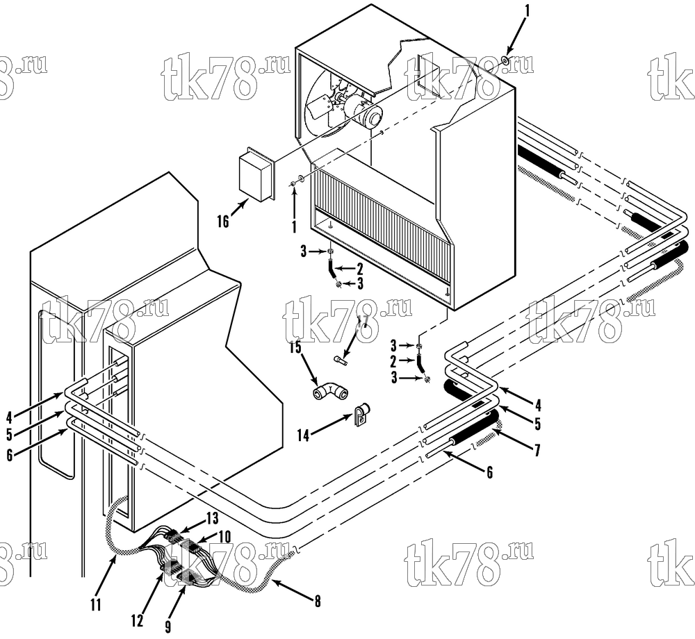 Каталог запчастей для Thermo King Super-II Multi-Temp w/se 2.2 Engine INSTALLATION GROUP (EW-I)