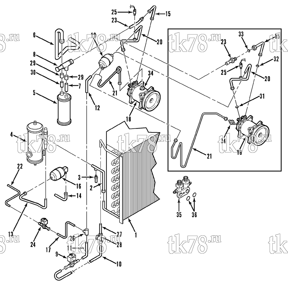 Каталог запчастей для Thermo King JD-II REFRIGERATION COMPONENTS - CONDENSER