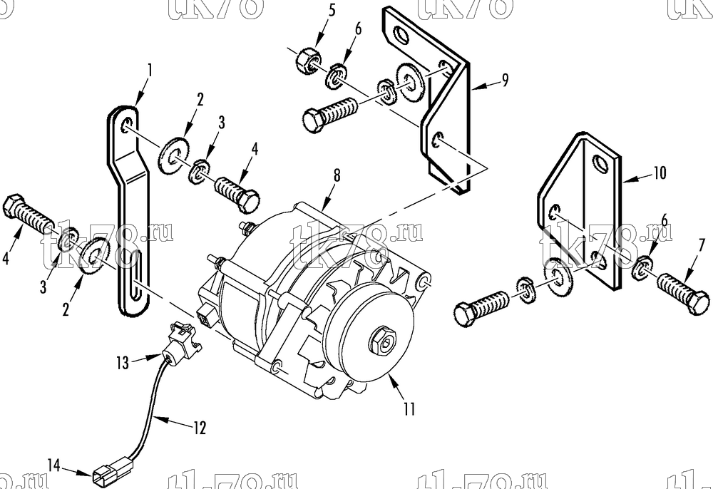 Каталог запчастей для Thermo King SL-400 ALTERNATOR MOUNTING