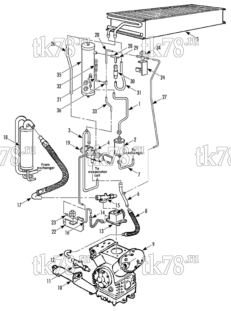 Каталог запчастей для Thermo King Super-II 30 MAX w/se 2.2 Engine REFRIGERATION - CONDENSER