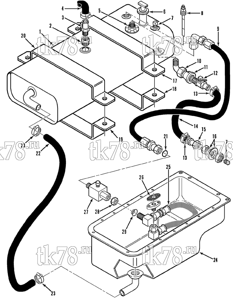 Каталог запчастей для Thermo King  REMOTE OIL TANK GROUP (6/92 & After)
