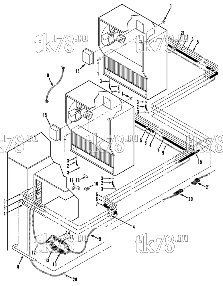 Каталог запчастей для Thermo King Super-II Multi-Temp w/se 2.2 Engine INSTALLATION GROUP (EW-2)
