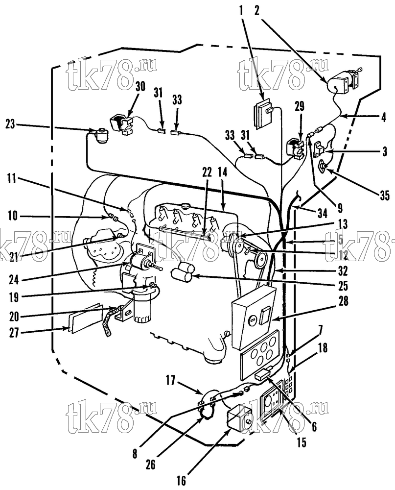 Каталог запчастей для Thermo King Sentry MAX w/di 2.2 Engine ELECTRICAL COMPONENTS (TC, 4/20/92 & After)