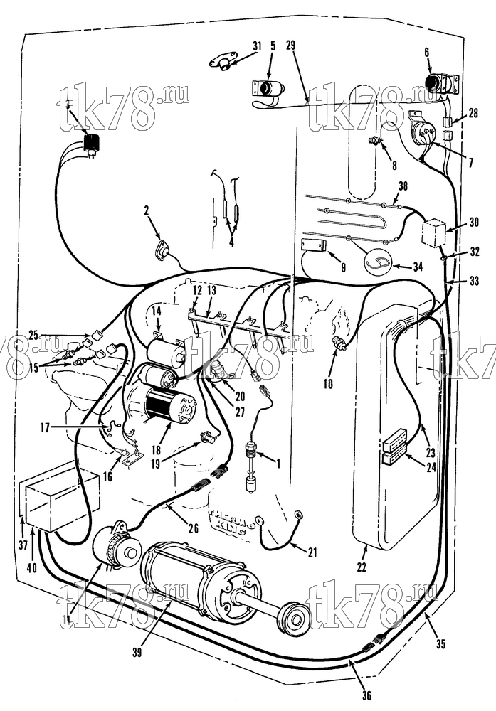 Каталог запчастей для Thermo King Super-II 30 MAX w/se 2.2 Engine ELECTRICAL COMPONENTS (SUPER-II 50)