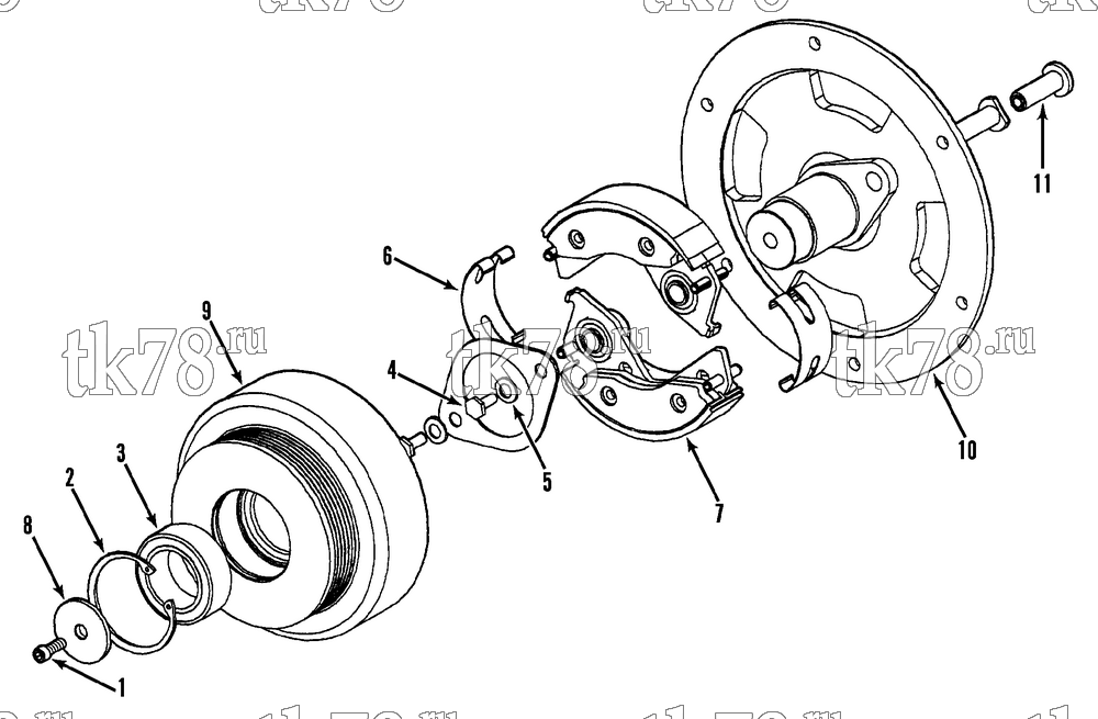 Каталог запчастей для Thermo King JD-II CLUTCH ASSEMBLY