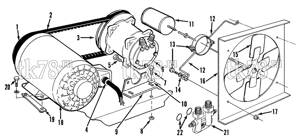 Каталог запчастей для Thermo King CBci, CBci2 & CB COMPRESSOR - MOTOR - FAN (SANDEN & ZEXEL COMP)