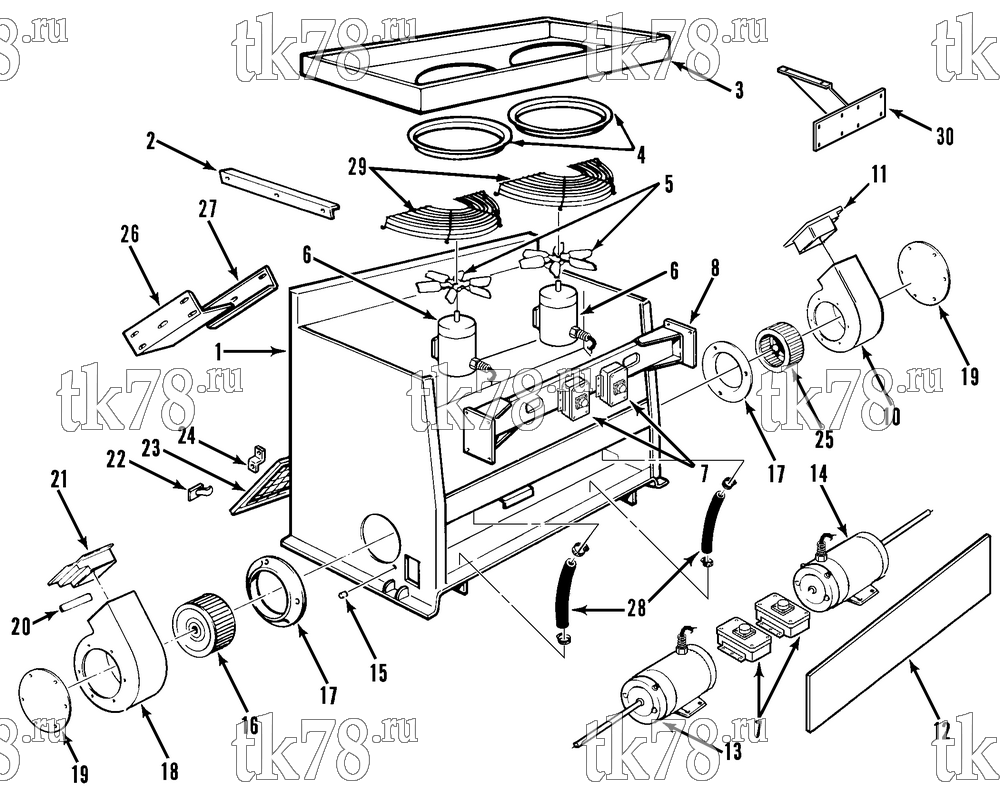 Каталог запчастей для Thermo King  STRUCTURAL COMPONENTS - MOTORS & FANS