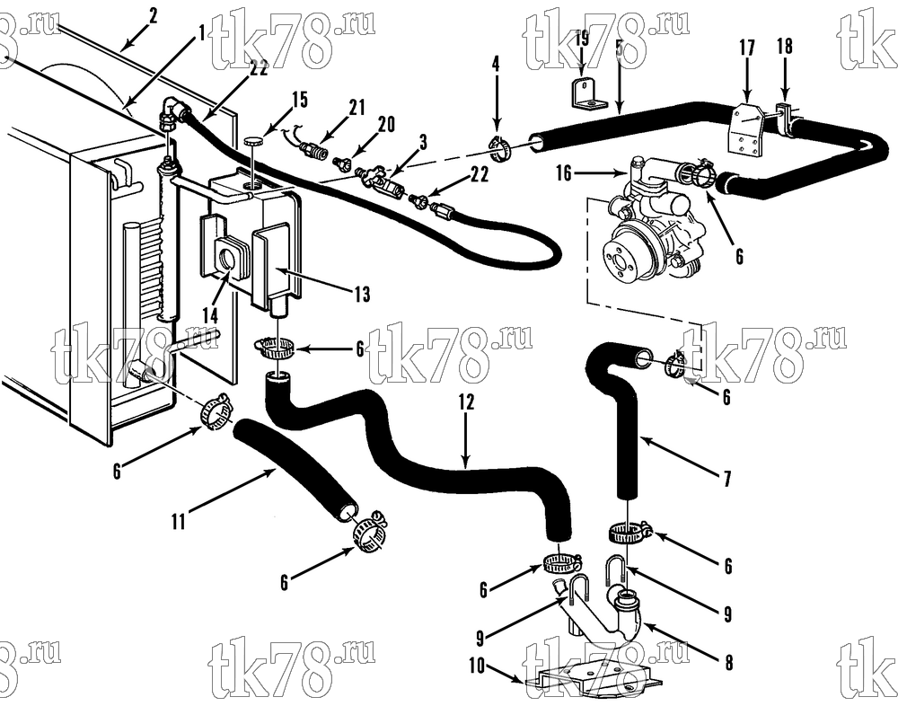 Каталог запчастей для Thermo King  ENGINE COOLING SYSTEM