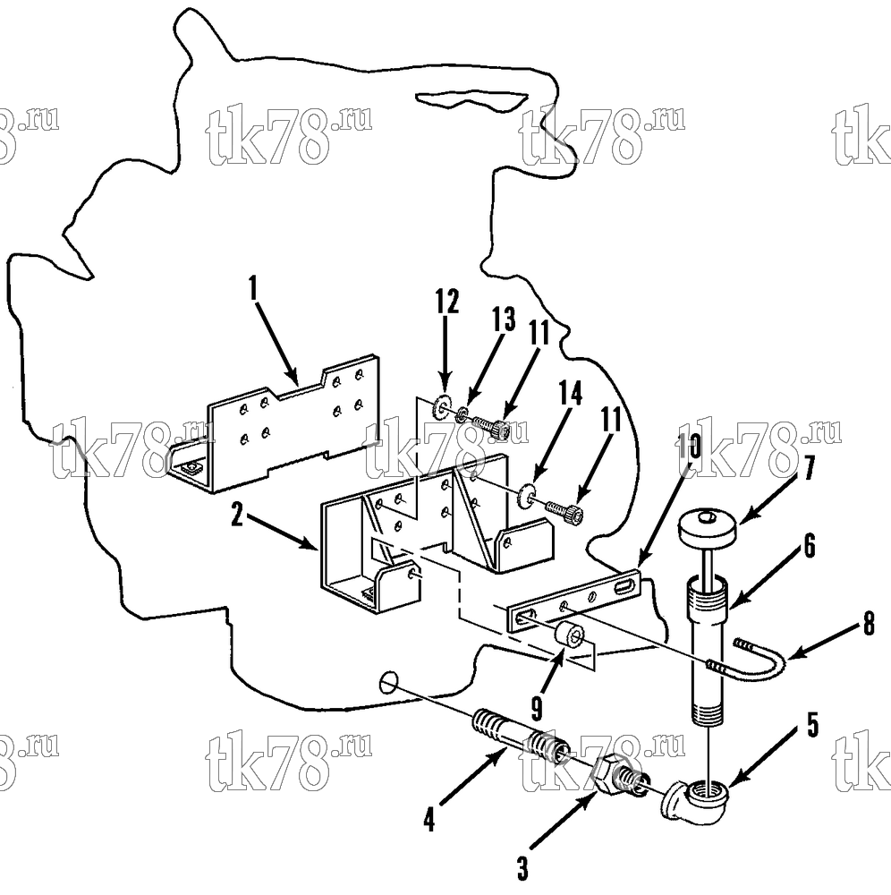 Каталог запчастей для Thermo King UMD, UMD-II, SUMD-II, UMD-II MAX, SUMD-II MAX ENGINE MOUNTING BRACKETS & DIPSTICK