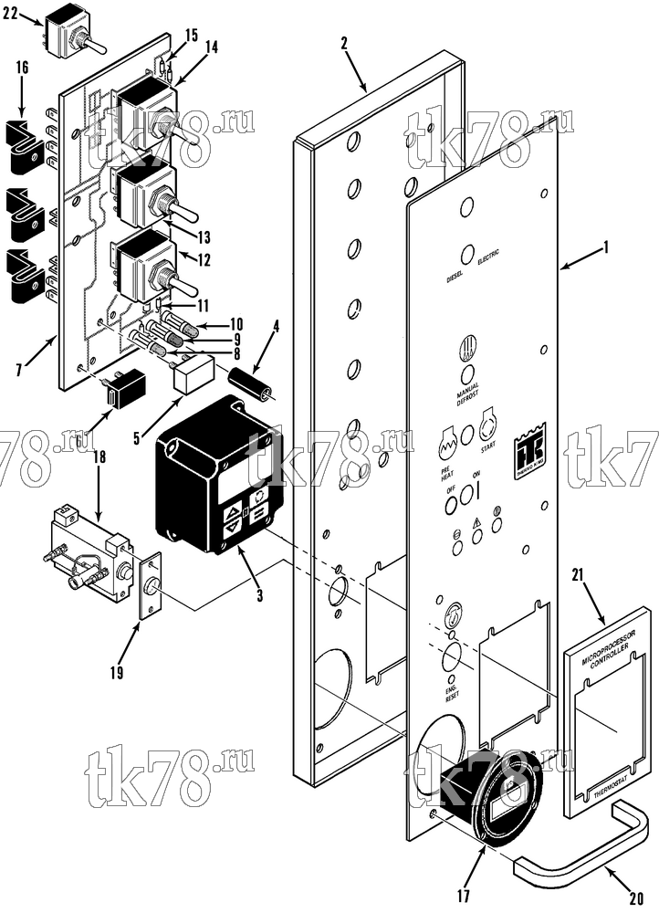 Каталог запчастей для Thermo King  SWITCH PANEL ASSEMBLY (TG V EMEIA)