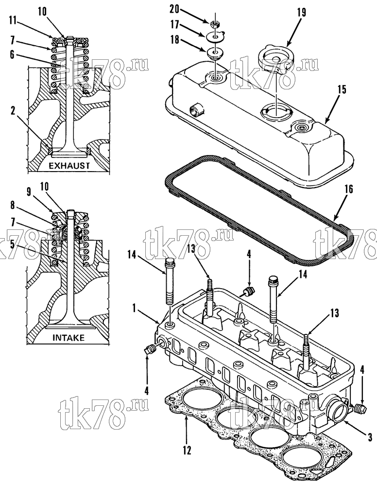 Каталог запчастей для Thermo King  CYLINDER HEAD & COVER GROUP