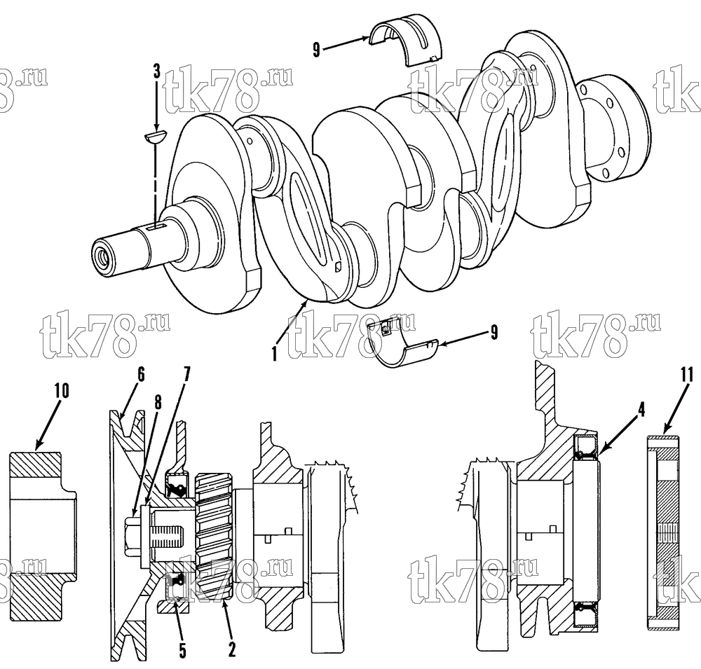 Каталог запчастей для Thermo King GTC-2 CRANKSHAFT GROUP