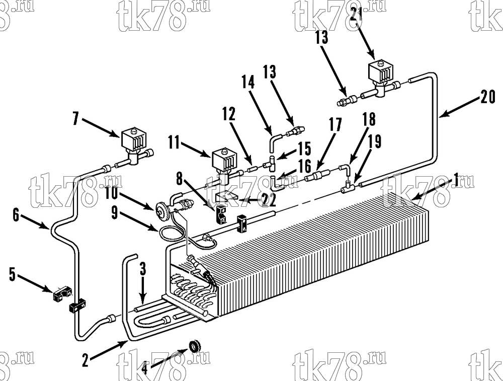 Каталог запчастей для Thermo King Super-II Multi-Temp w/se 2.2 Engine REFRIGERATION COMPONENTS (EW, After 2/1/93)