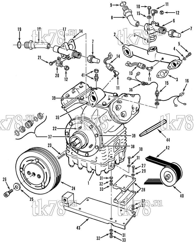 Каталог запчастей для Thermo King  COMPRESSOR GROUP (KIT 714118)