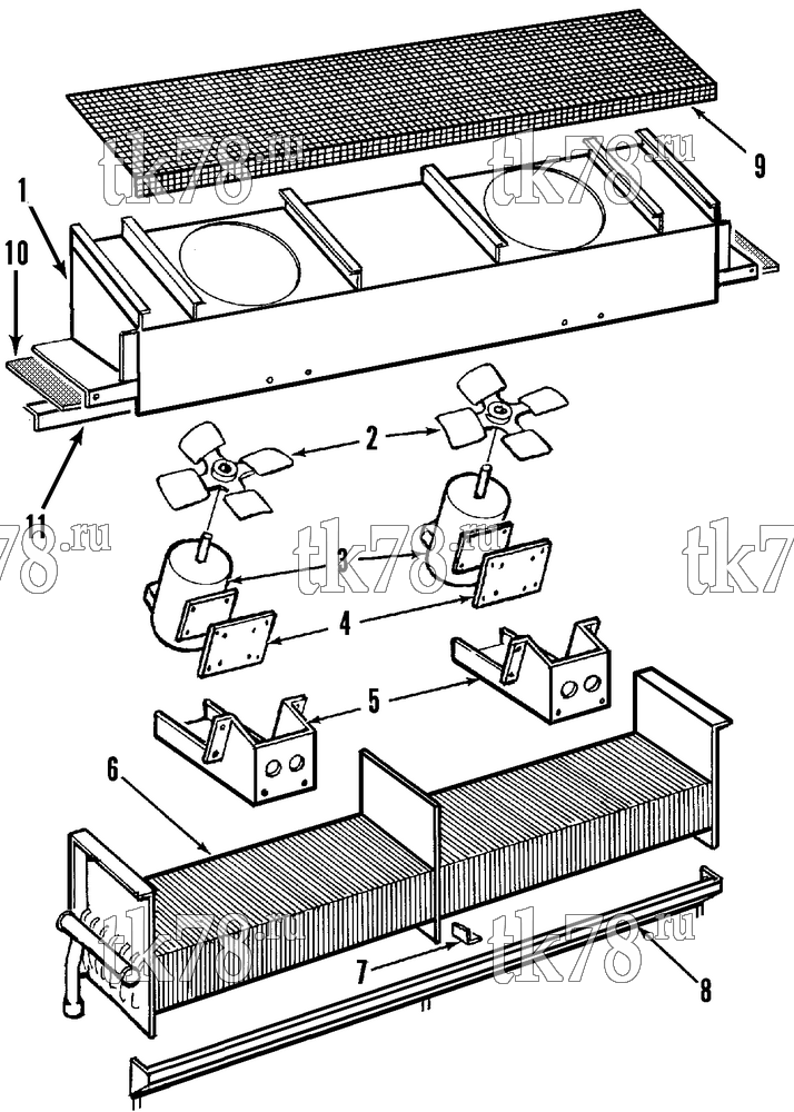 Каталог запчастей для Thermo King  EVAPORATOR COIL, MOTOR & FAN GROUP