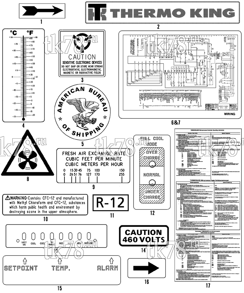 Каталог запчастей для Thermo King CF-III M7C NAMEPLATES