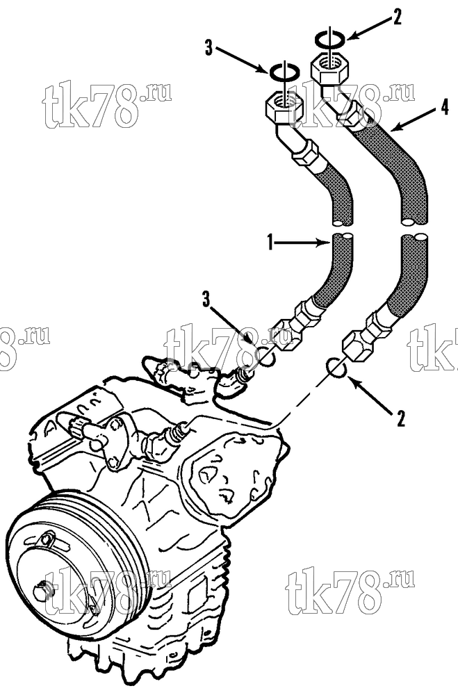 Каталог запчастей для Thermo King T6-M5 COMPRESSOR CONNECTIONS & HOSES (M3, M4, M5, KIT 812238)