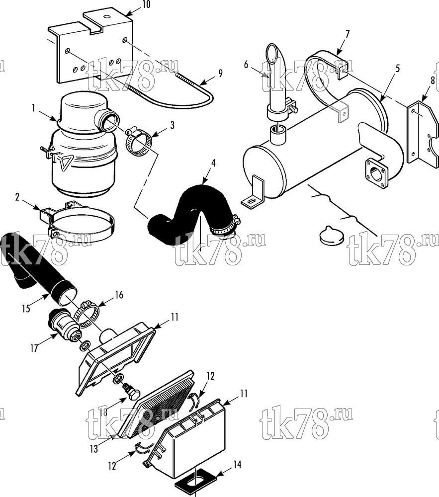 Каталог запчастей для Thermo King  INTAKE & EXHAUST SYSTEM