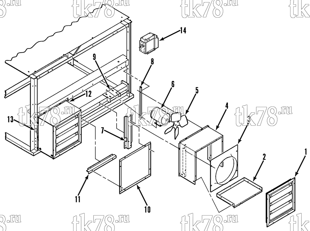 Каталог запчастей для Thermo King  EXHAUST FAN RETROFIT KIT (713498)