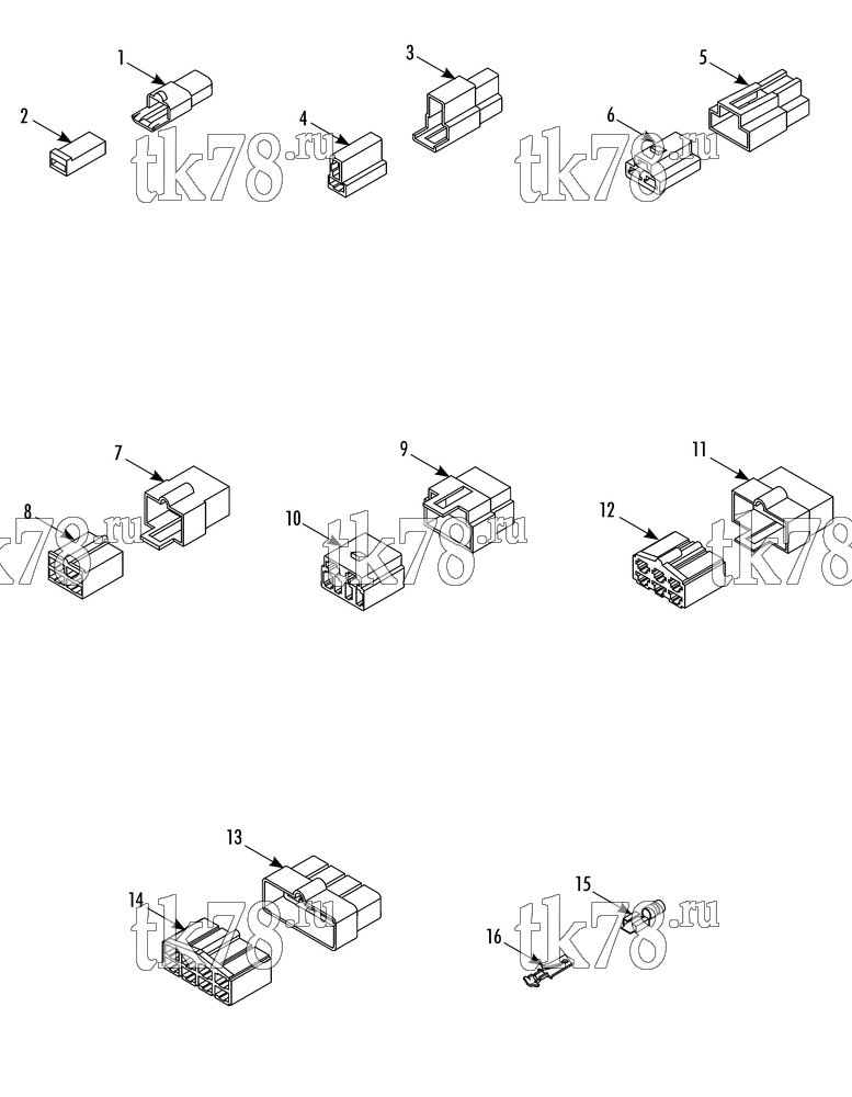 Каталог запчастей для Thermo King TD-II & TD-II MAX w/TK 3.95 Engine CONNECTORS