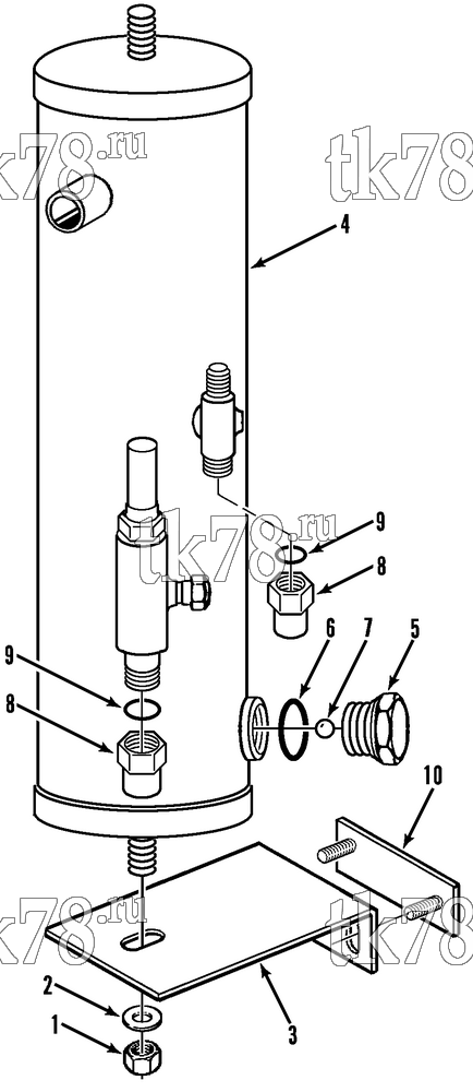 Каталог запчастей для Thermo King SB-III S+ w/se 2.2 Engine RECEIVER TANK GROUP (Before 4/99)