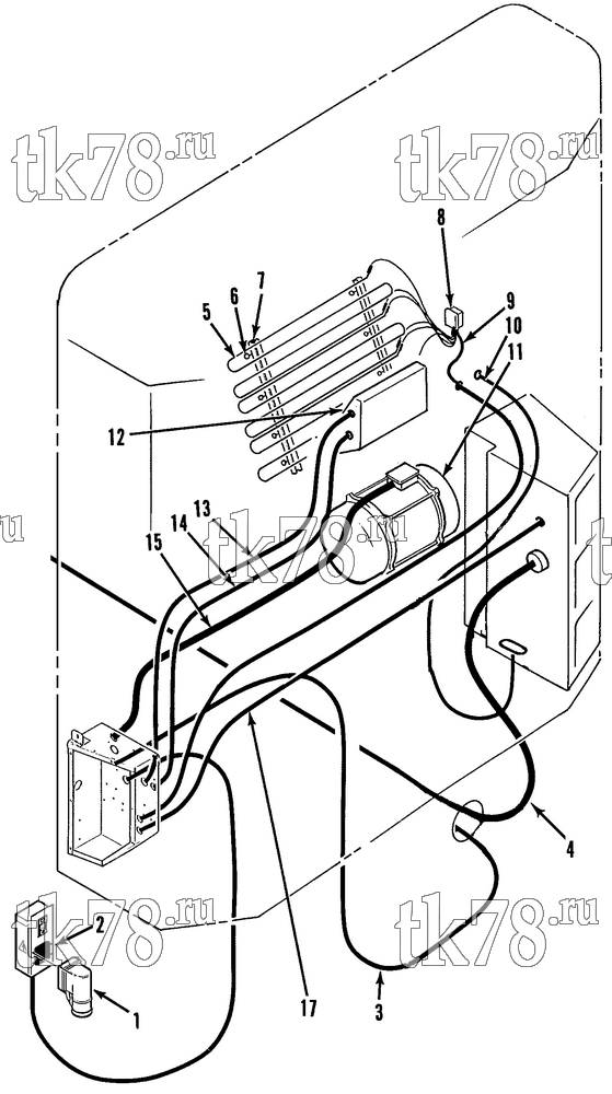 Каталог запчастей для Thermo King SB-III 50 TC EMEIA w/se 2.2 Engine HARNESS GROUP - MOTOR & HEATERS