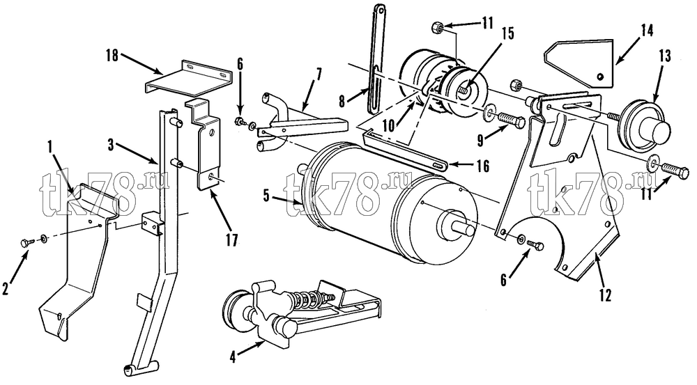 Каталог запчастей для Thermo King SB-III 50 TC EMEIA w/se 2.2 Engine MOTOR, ALTERNATOR & TENSIONER GROUP