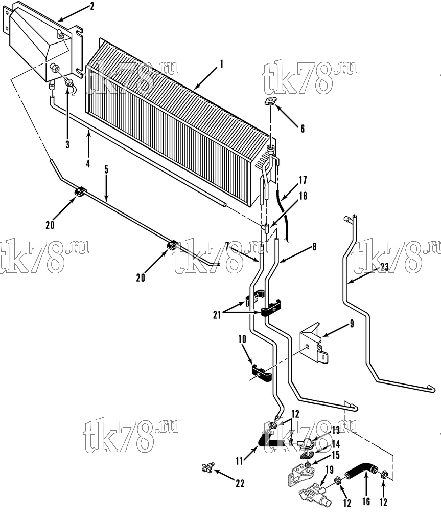 Каталог запчастей для Thermo King  COOLING SYSTEM (w/o ACCUMULATOR TANK)
