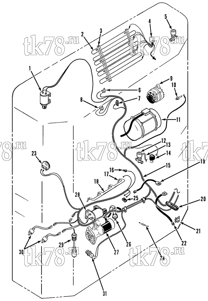 Каталог запчастей для Thermo King SB-III 50 TC Tesco w/se 2.2 Engine ELECTRICAL COMPONENTS