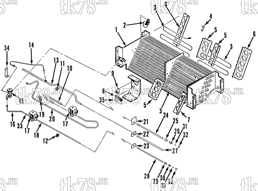 Каталог запчастей для Thermo King SB-III 50 TC Tesco w/se 2.2 Engine EVAPORATOR REFRIGERATION (KIT 712261)