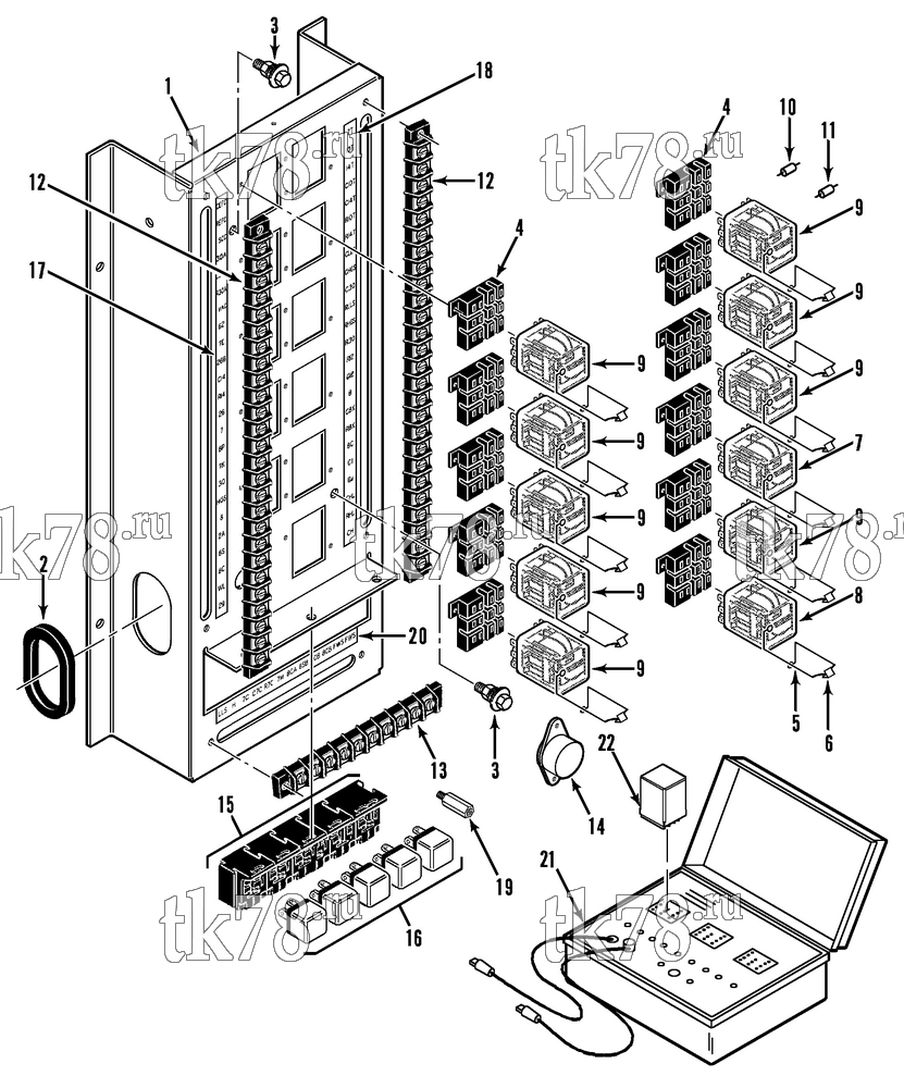 Каталог запчастей для Thermo King SB-III 50 TC Tesco w/se 2.2 Engine RELAY TRAY ASSEMBLY