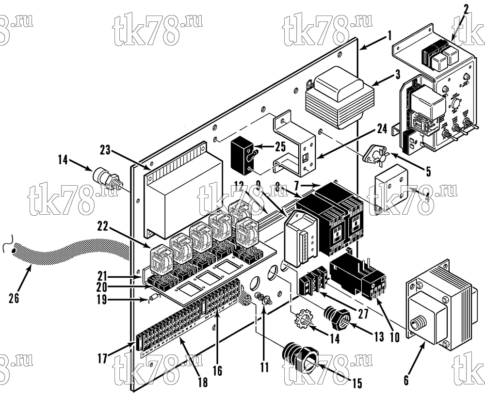 Каталог запчастей для Thermo King  CONTROL BOX PANEL (B/M 057011 & 057022)