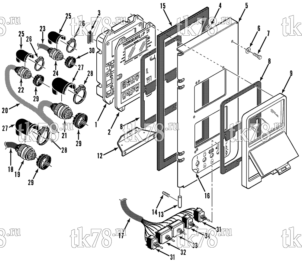 Каталог запчастей для Thermo King SB-III 30 & 50 SR & TG VI EMEIA w/se 2.2 Engine CONTROL BOX COVER (SB-III SR MP IV SLE 50)
