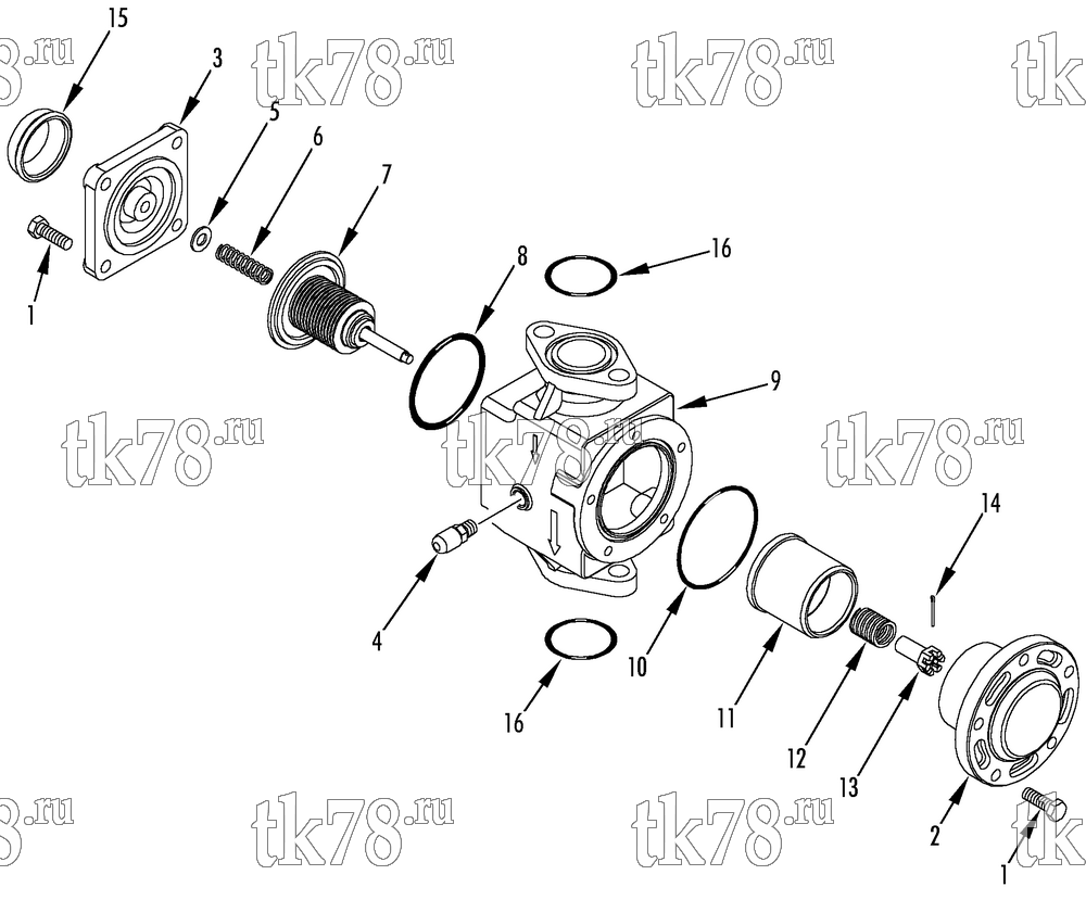 Каталог запчастей для Thermo King SB-III S+ w/se 2.2 Engine THROTTLING VALVE ASSEMBLY
