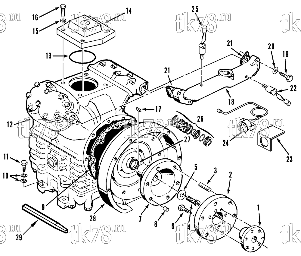 Каталог запчастей для Thermo King CF-II M32, M32A & M32B COMPRESSOR GROUP - GAUGES (M32B)