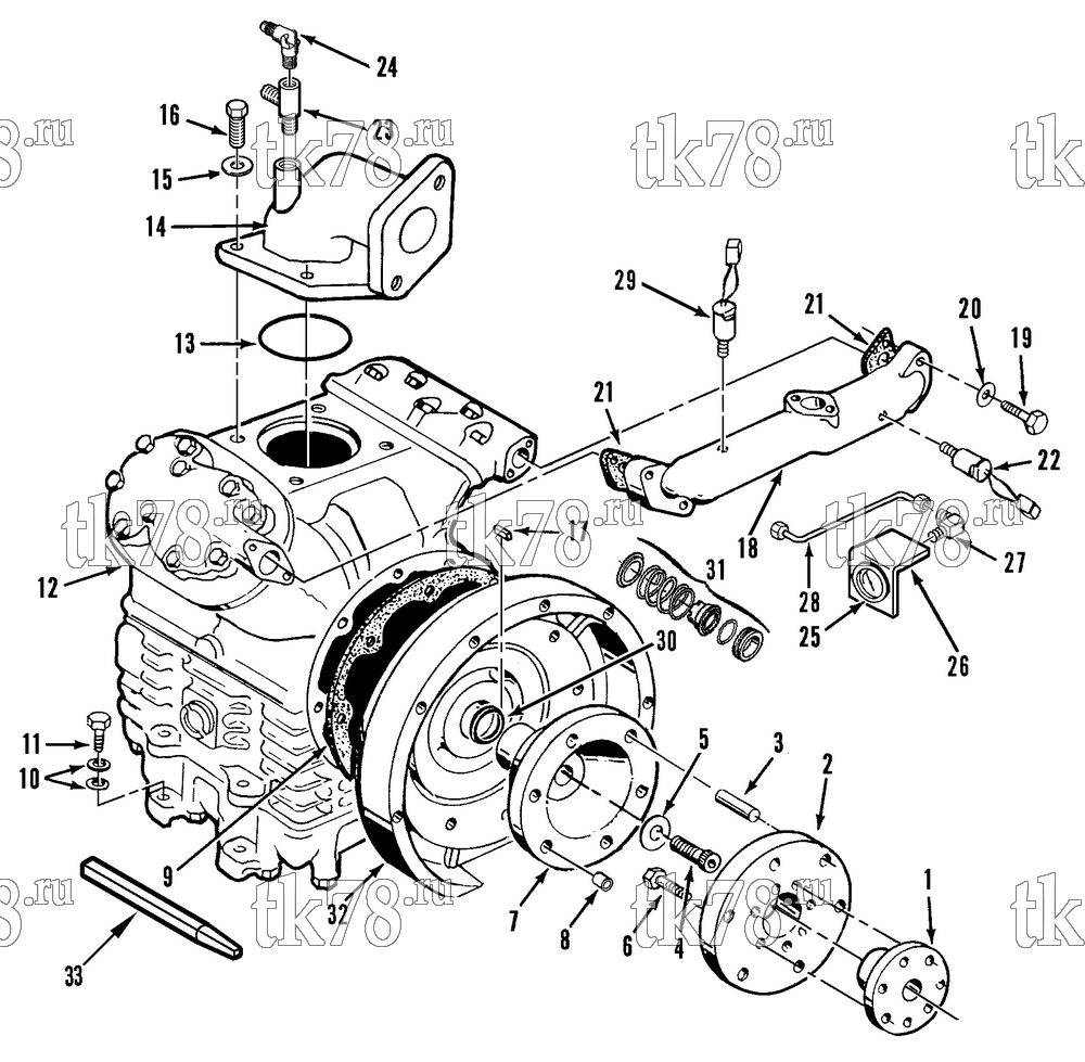 Каталог запчастей для Thermo King CF-II M32, M32A & M32B COMPRESSOR GROUP & GAUGES (M32, M32A)