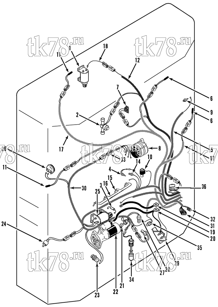 Каталог запчастей для Thermo King SB-III SR MP IV+ TG VI & Rail w/se 2.2 Engine ELECTRICAL COMPONENTS (SB-III SR MP IV+)