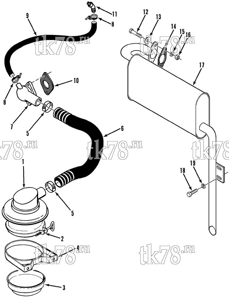 Каталог запчастей для Thermo King CG-II M22, M22D, M22E AIR INTAKE & EXHAUST GROUP