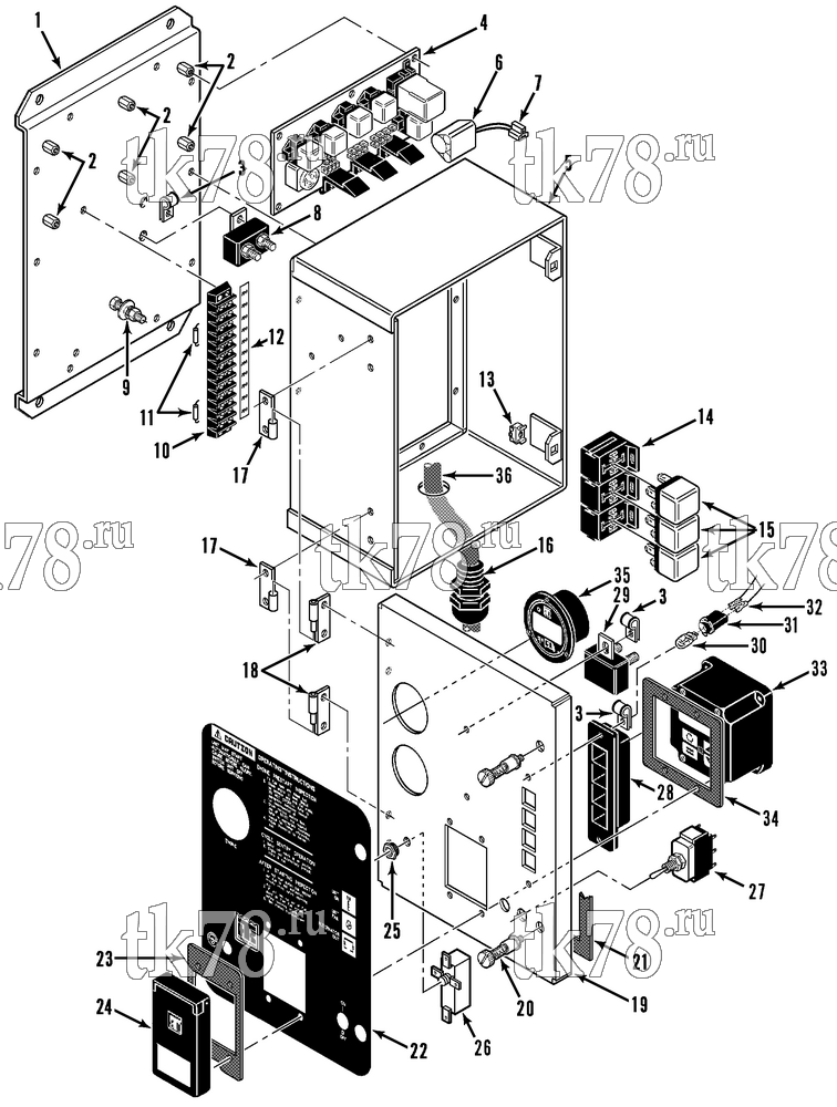 Каталог запчастей для Thermo King HK-III 30, HK-III HO & Fresh King w/2.49 Engine CONTROL BOX (w/TG V, HK-III 30)