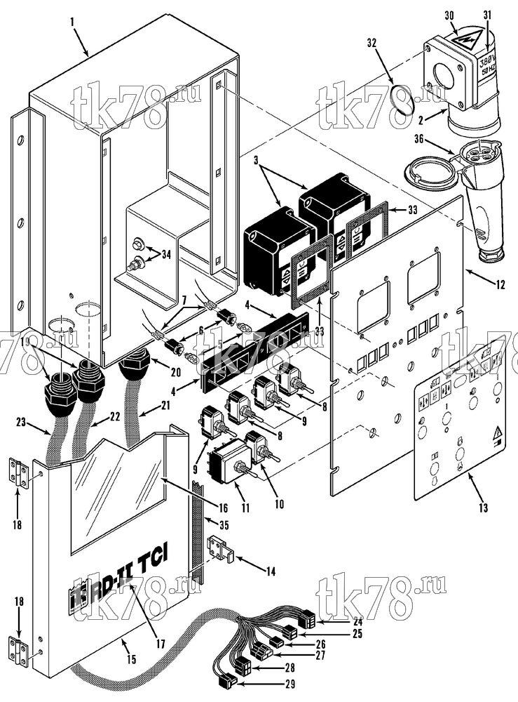 Каталог запчастей для Thermo King RD-II 50 TCI-Z REMOTE CONTROL BOX (MD/RD-II 50 TCI-Z)